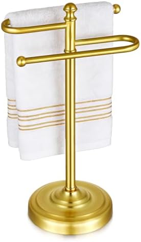 Hand Towel Holder Stand for Bathroom Countertop,S-Shape Bar,Gold