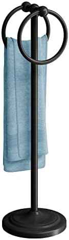 BGL Hand Towel Holder Stand for Bathroom, Hand Towel Stand for Bathroom Counter, Free Standing Towel Racks for Bathroom with Weighted Wood Base,19" High-Oil Rubbed Bronze