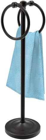 18" Hand Towel Holder Stand with Double Ring, Oil Rubbed Bronze