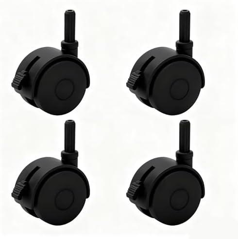 Set of 4 Replacement Wheels for Stackable Storage Bins (Black)