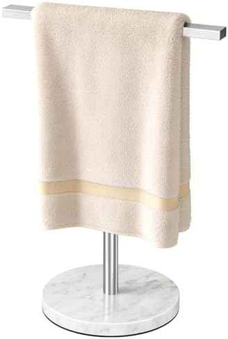 Gypie Hand Towel Holder Stand Countertop T-Shape, Brushed Nickel