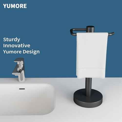 YUMORE Hand Towel Holder Stand Countertop, Pro Max Matte Black
