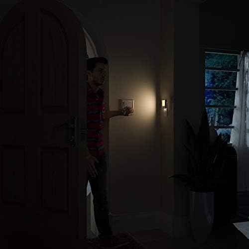 MAZ-TEK Plug in Motion Sensor Lights with Adjustable Brightness,Warm White Motion Activated Led Night Light for Hallway, Stair, Corridor, Kitchen, Living Room, Garage, Basement, Utility Room,2 Pack