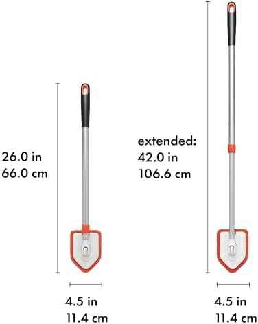OXO Good Grips Extendable Shower, Tub and Tile Scrubber – 42 in, Versatile Cleaning Supplies, Non-Scratch Shower Cleaner with Adjustable Handle