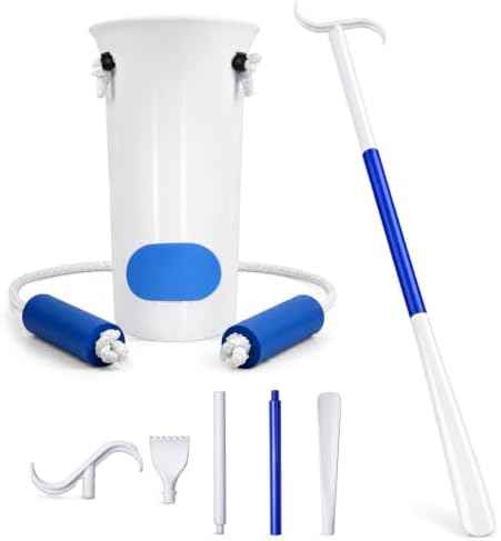 Sock Aid and 35.5 Inch Detachable Long Shoe Horn Set for Seniors, 2-Piece Sock Helper with Dressing Stick and Sock Remover for Putting on Socks, Shoes and Light Clothing Tasks