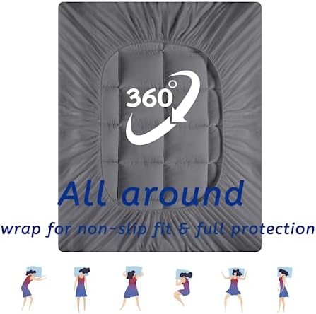 MATBEBY Extra Thick Twin Mattress Topper, 39"x75", Dark Grey