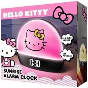 Hello Kitty Sunrise Alarm Clock - Multicolor Lights, USB Charging, LED