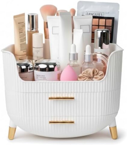 HALAFE Makeup Organizer with Drawers, Skincare Storage Box for Vanity