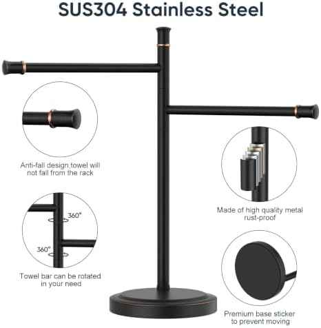 Hand Towel Holder Stand Towel Bar Hanger Oil Rubbed Bronze