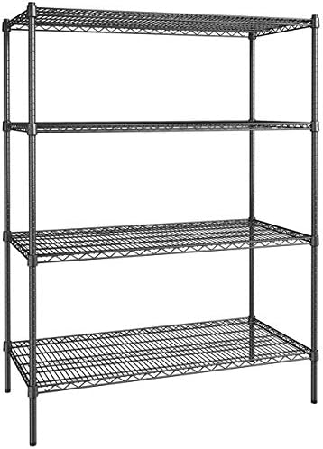 24" x 48" NSF Black Epoxy 4-Shelf Kit by Zedfire