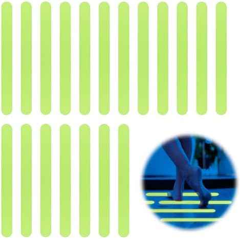 Luminous Non Slip Shower Stickers, Anti Slip Waterproof Bathtub Adhesive Mat Strips, Safe Visible Stair Floor Ladder Tape Decal, Protect Kid Elder for Boat Swimming Pool Health Club (24 Pcs)