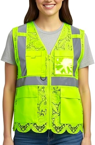 Lace Safety Vest for Women - ANSI Class 2 High Vis Construction