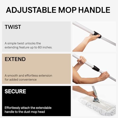 24 Inch Blue Commercial Dust Mop & Floor Sweeper with Extendable