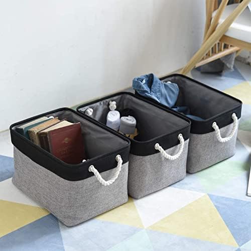 Organization and Storage Bins for Shelves - 16x12x8 inch Large 3 Pack
