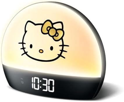 Hello Kitty Sunrise Alarm Clock - Multicolor Lights, USB Charging, LED