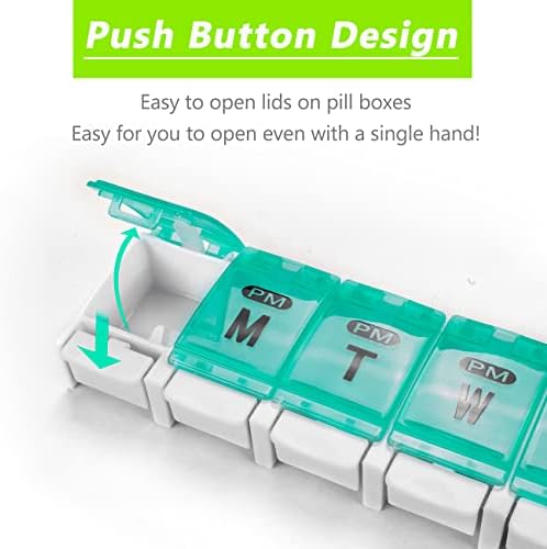 Extra Large Weekly Pill Organizer 2 Times a Day - Remtise Am/Pm Daily
