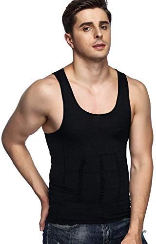 Odoland Mens 3 Pack Body Shaper Slimming Tummy Vest Thermal Compression Shirt - Image 5