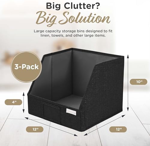 VIVIDECOR Open Front Trapezoid Closet Bins, Closet Shelf Organizer