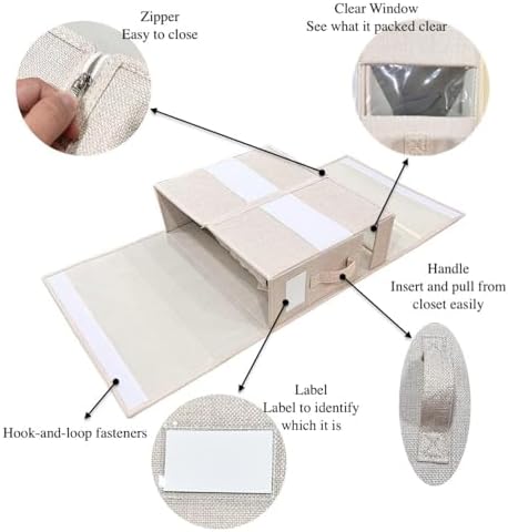 Linen Closet Organizers and Storage for Bedding Thin Blanket, Folding
