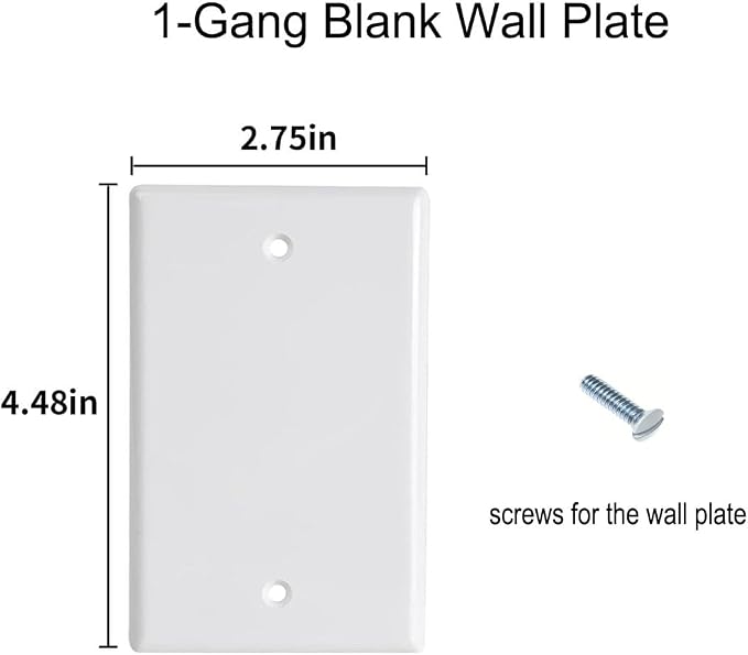 Blank Wall Plates 1-Gang blank Switch Outlet Electrical Cover Plate Unbreakable - Image 3