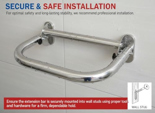 Extend-A-Hand Folding Grab Bar Extension 16" | Heavy-Duty Stainless