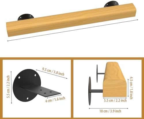4FT Wooden Stair Handrails,Hand Railings for Stairs Indoor Outdoor