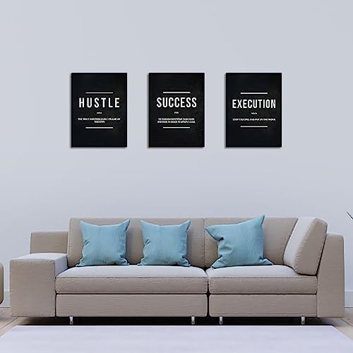 Unbruvo Hustle Success Execution Wall Art for Office, Inspirational