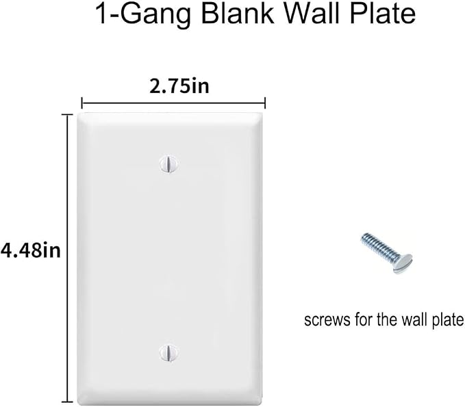 Blank Wall Plates 1-Gang blank Switch Outlet Electrical Cover Plate Unbreakable - Image 3