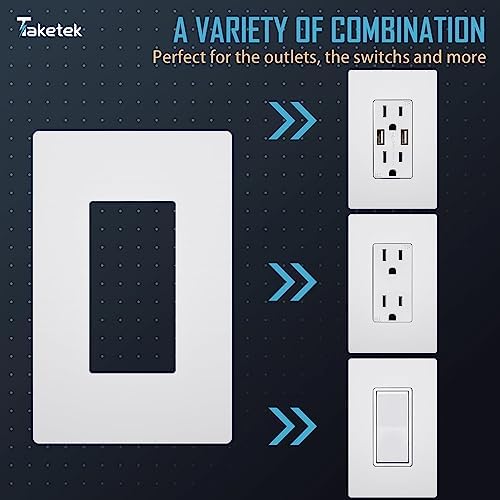 TAKETEK Screwless Decorator Wall Plate, Child Safe Outlet Cover