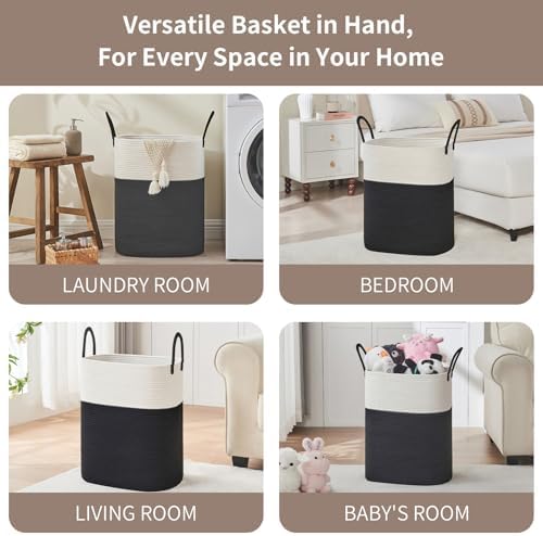 AINUOQI Laundry Basket with Handles - Blanket Basket & Hampers for