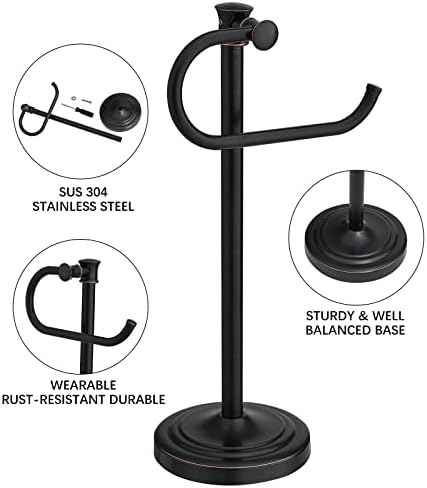 BESy Stand Hand Towel Holder, Countertop Towel Bar, Oil Rubbed Bronze