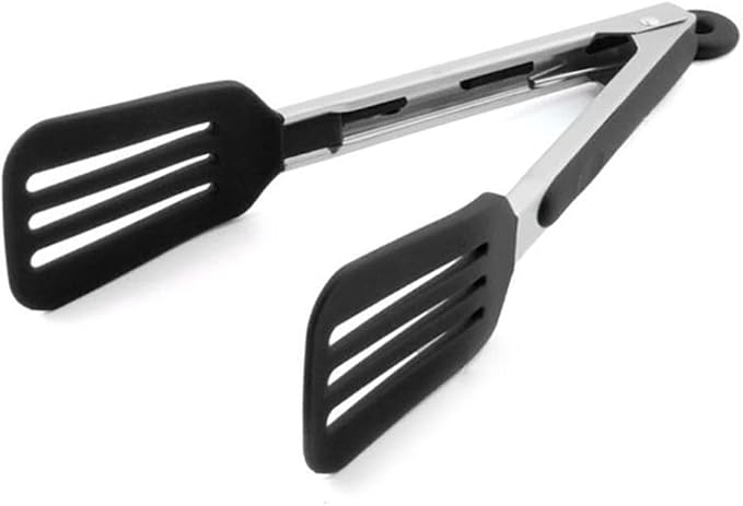 Cooking Tong 9 inches Stainless Steel Kitchen Silicone Serving Tong Heat by Staruby