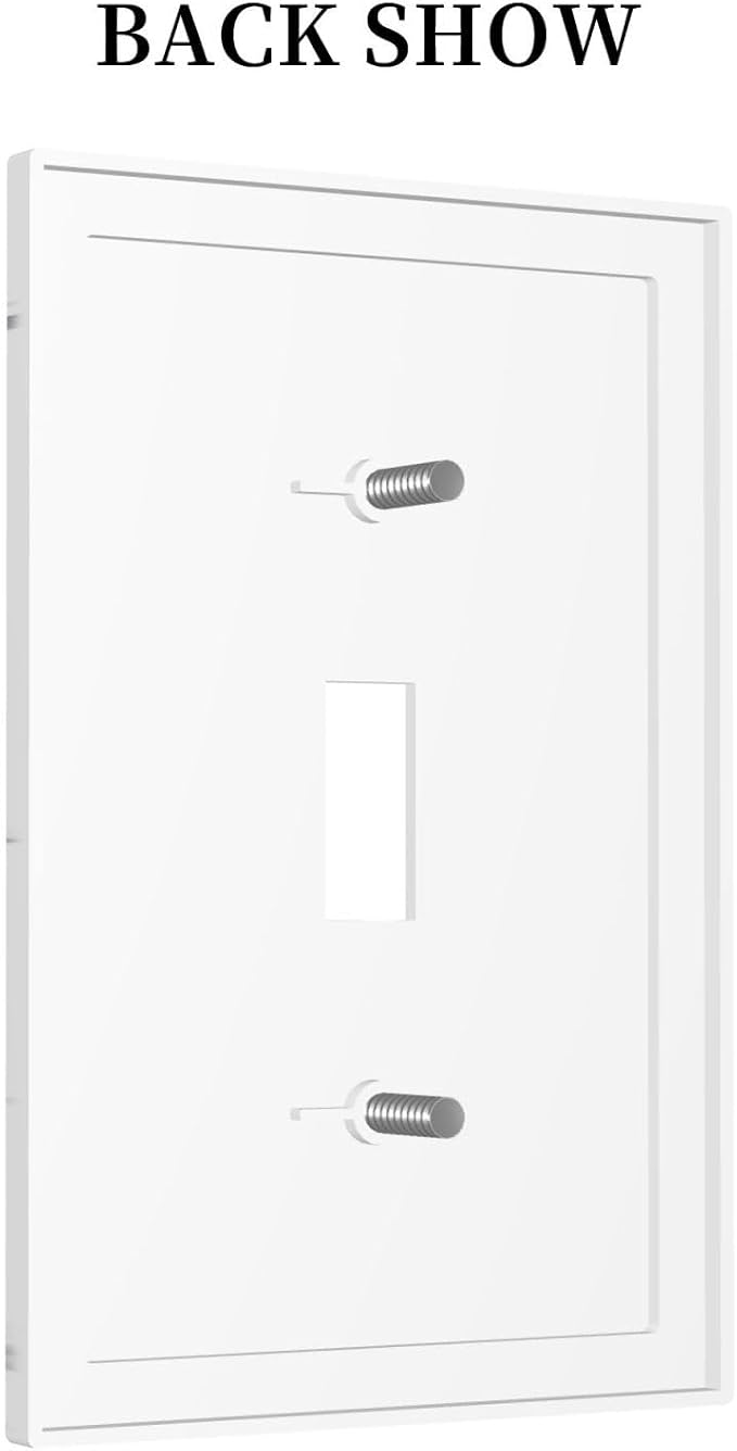 Luxurious White Marble Abstract Print Decorative Light Switch Cover 1 Gang - Image 4