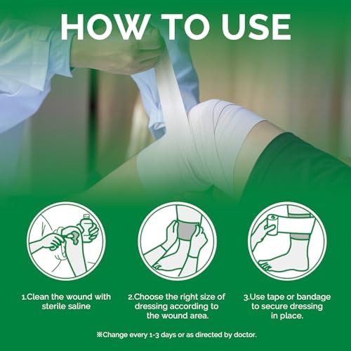 Super Absorbent Wound Dressing 4"x 4" 10 Individual Pack Fast Healing