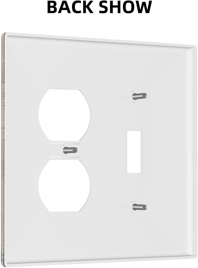 Wooden Planks Mosaic Snow Mountain Sun Wallplates 1 Toggle 1 Duplex Switch - Image 4