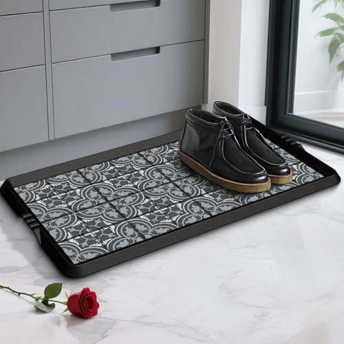 BEHERO Boot Tray Shoe Mat Decorative Patterned, Rubber Boot Matt Tray
