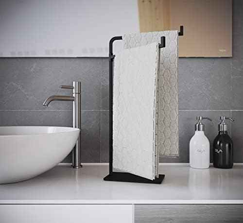 Hand Towel Holder for Bathroom Countertop, 17" Tall, Freestanding, Non-Slip