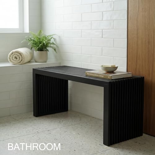 Bamboo Natural 36 inch Wooden Bench, Small Wood Benches for Entryway