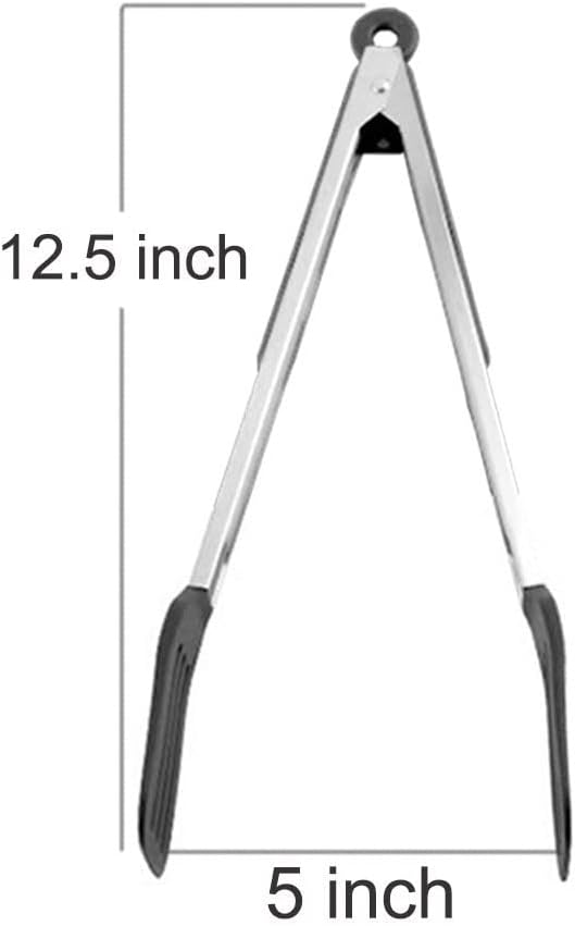 12 Inch Stainless Steel Silicone Serving Tongs - Image 2