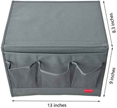 Bedside Caddy, Table Cabinet Storage Organizer, 4 Pockets (Grey)