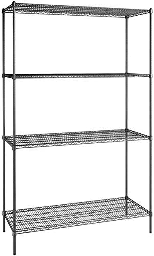 24" x 60" NSF Black Epoxy 4-Shelf Kit by Zedfire
