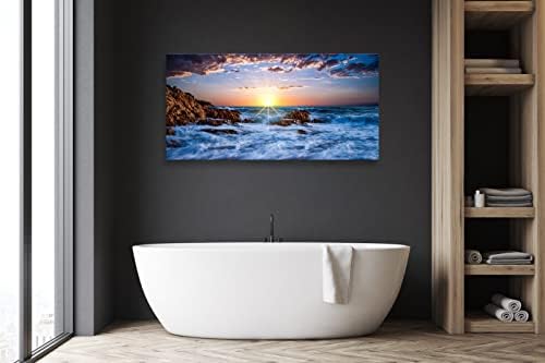 Muolunna S05850 Wall Art Decor Canvas Print Picture Sunset Blue Ocean