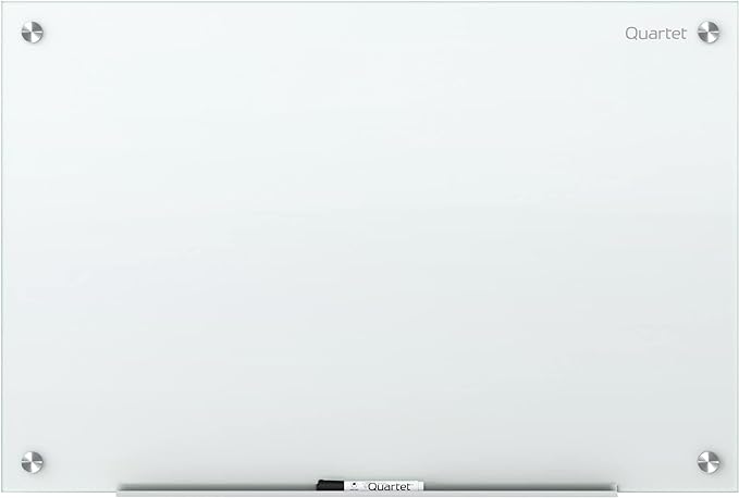 Quartet Glass Whiteboard, Non-Magnetic Dry Erase White Board, Includes by Quartet