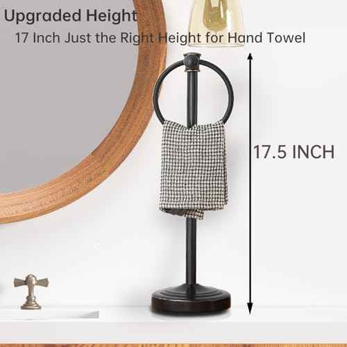 Hoimpro Hand Towel Holder Stand Free Standing Towel Bar Oil Rubbed Bronze