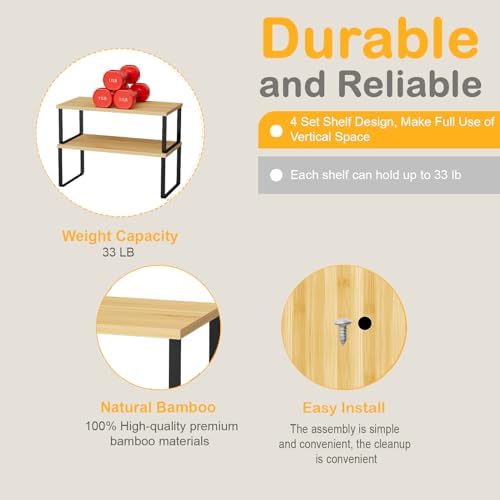 OGEMXU Cabinet Shelf Organizers, 15.7 inches Large Kitchen Counter