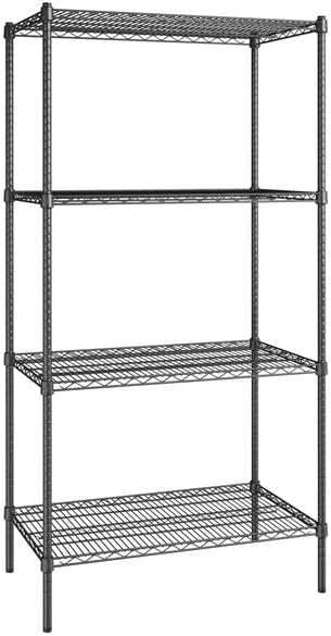 21" x 36" NSF Black Epoxy 4-Shelf Kit by Zedfire
