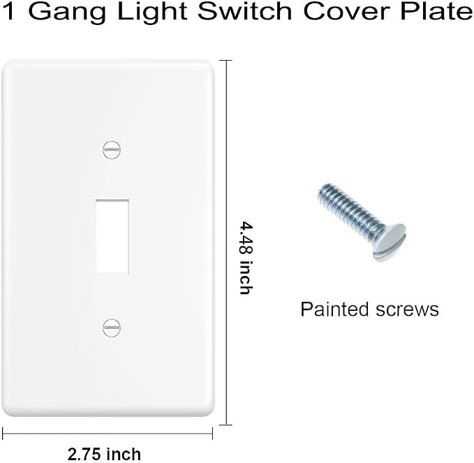 Toggle Light Switch Wall Plates 1-Gang Switch Electrical Cover Plate - Image 3
