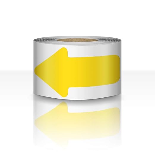 Arrow Floor Sign Tape 2"4" Marking Sticker 200 PCS Decal Tape Yellow by EVQ