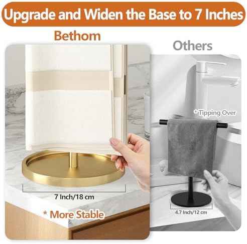 Bethom Bathroom Hand Towel Holder Stand Gold, S-Shape Kitchen Towel Rack