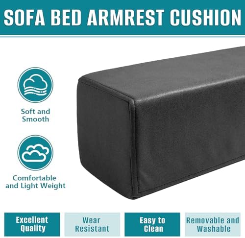 2 Pack Couch Arm Rest Pillow, 6''x6''x20'' Faux Leather Waterproof